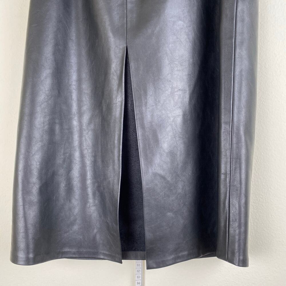 Tuckernuck Pomander Place Monica Faux Leather Skirt Black L - Picture 12 of 14